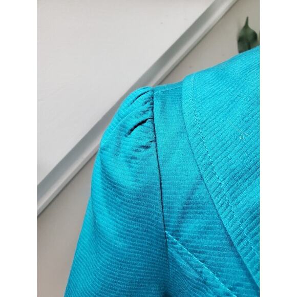 Tulle Womens Blue 100% Cotton Single Breasted Six Button Blazer Coat Size XS - Picture 15 of 16